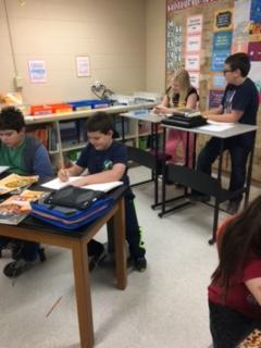 students working in math