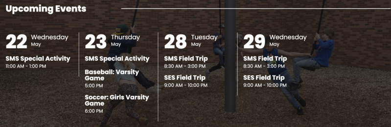 events screenshot